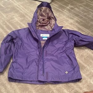 Little girls purple  Columbia Rain Jacket